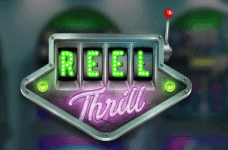 Reel Thrill logo on a slot background.