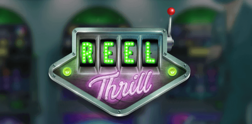 Reel Thrill logo on a slot background.