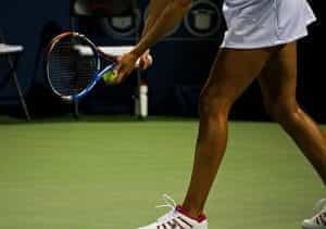 Player on a tennis court.