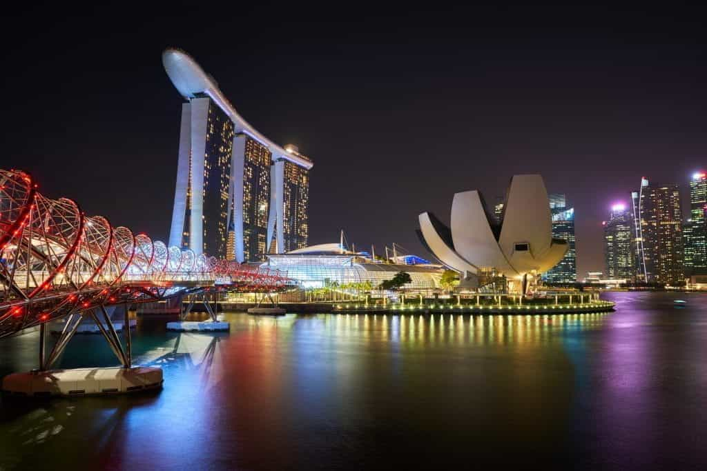 A section of the Singapore skyline.