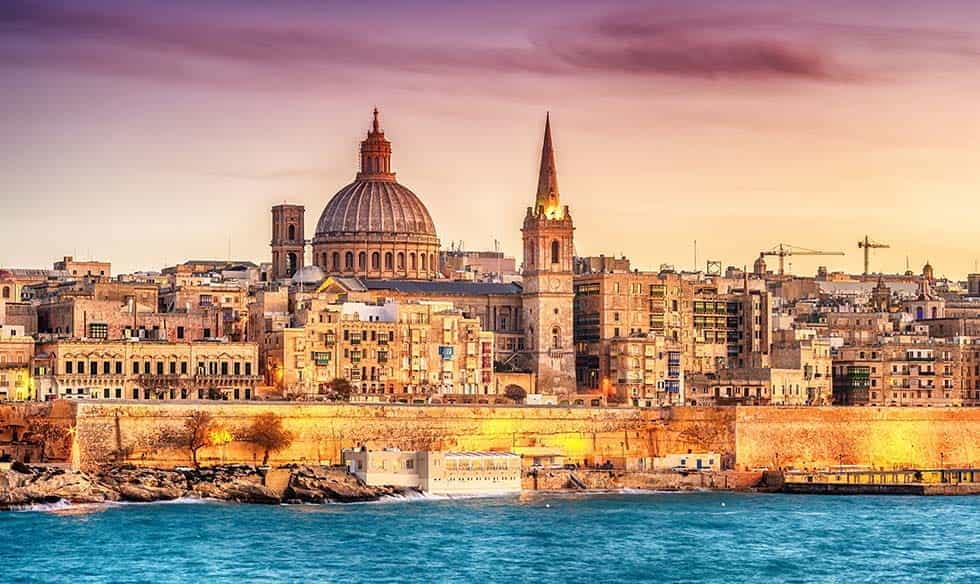 Malta, as seen from the sea.