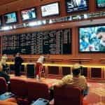 Sports betting counter in casino.