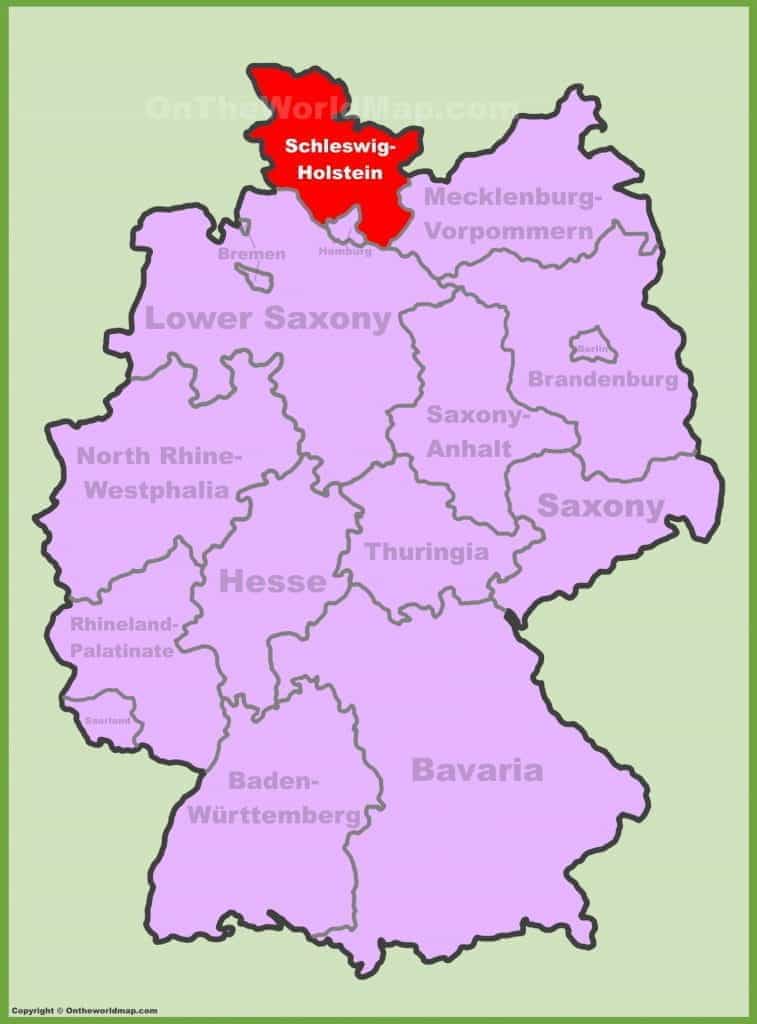A map of Germany with Schleswig-Holstein highlighted.
