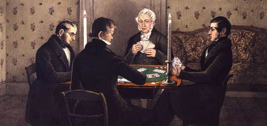 An illustration of a game of whist.
