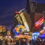 Atlantic City's attractions at night.