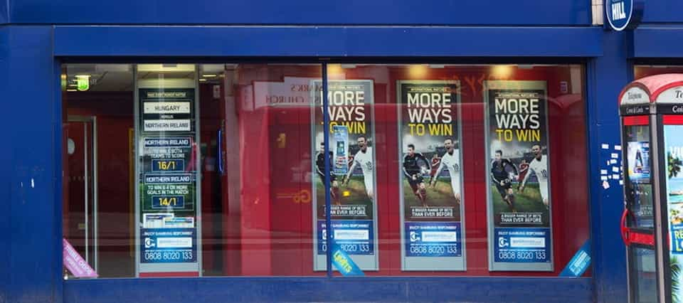 The front of a bookmaker's store.