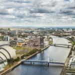 Glasgow city centre and the River Clyde.