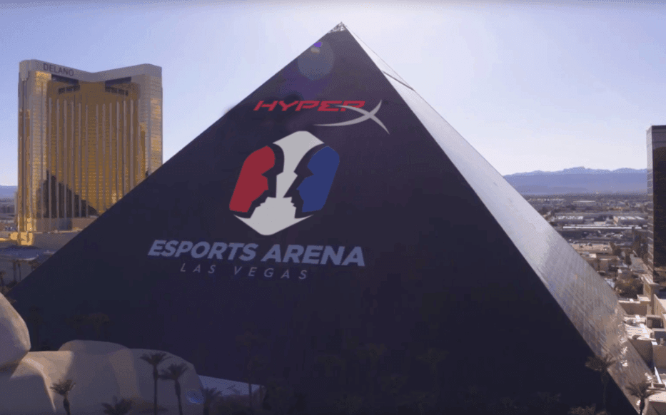 Aerial view of the Luxor’s Hyper X Esports Arena in Vegas. 