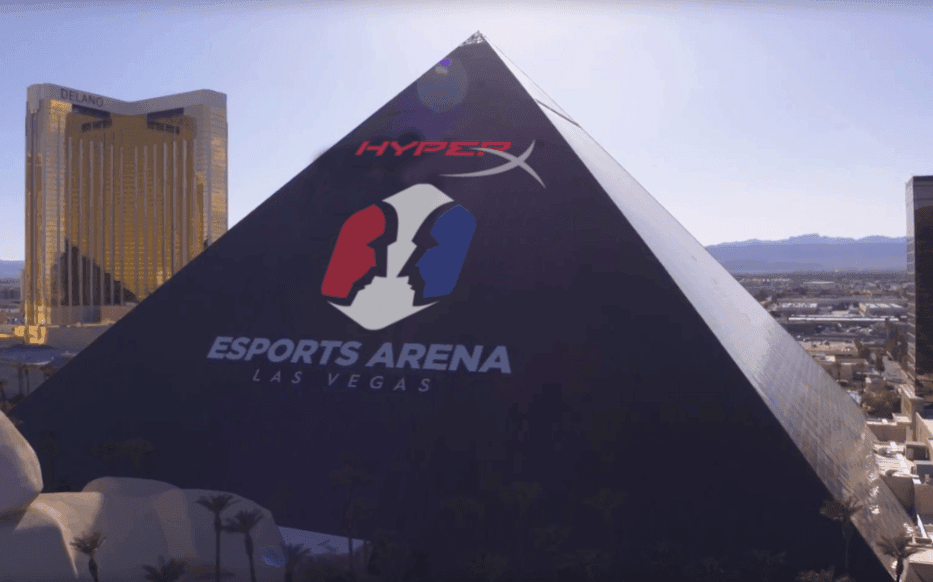 Aerial view of the Luxor’s Hyper X Esports Arena in Vegas.
