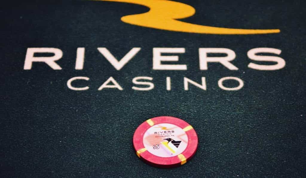 The Rivers Casino logo and betting chip.