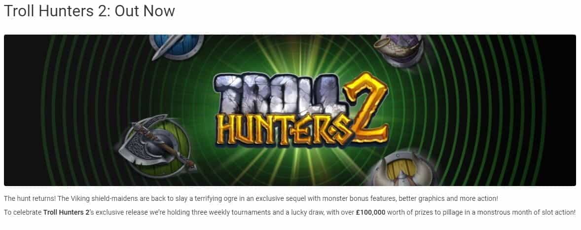 The Troll Hunters 2 promotion from Unibet.