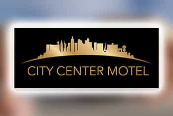 The logo for the City Center Motel in Las Vegas.