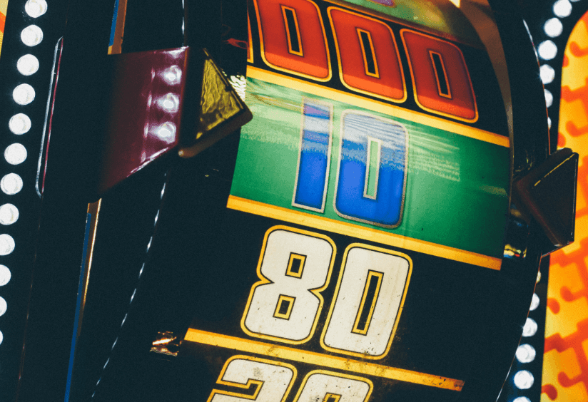 A colorful reel of a slot machine.