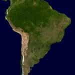 A view of the South American continent.