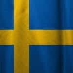 The Swedish flag with a ripple effect.