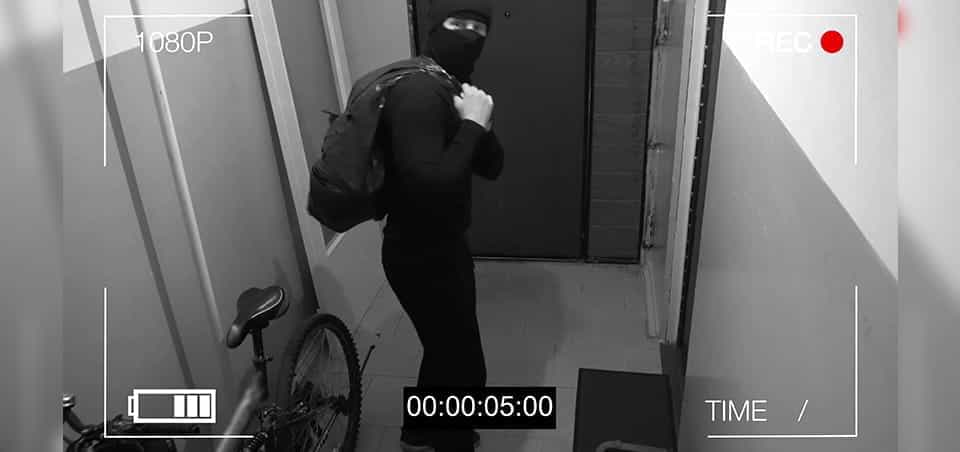 A thief caught on CCTV.