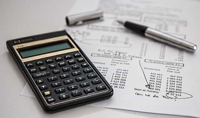 A forecasting sheet with various financial metrics.