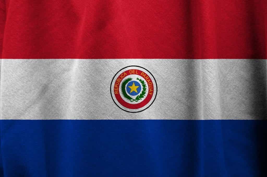 A photograph of the flag of Paraguay.