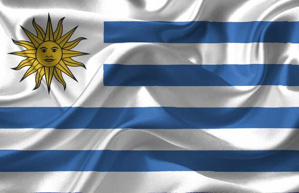 A photograph of the flag of Uruguay.