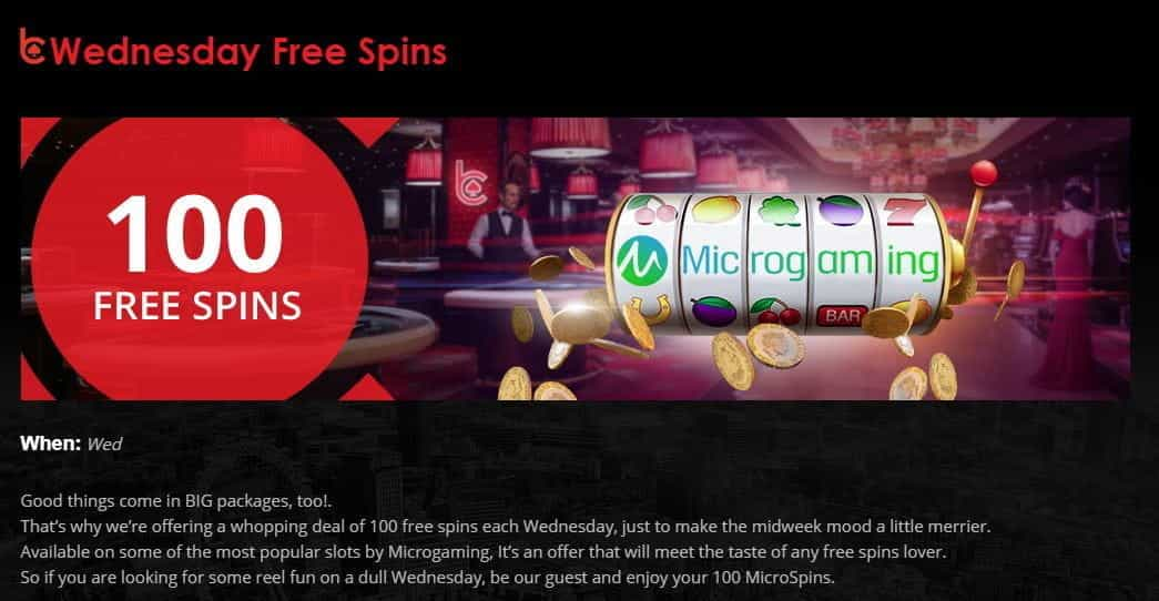 The Wednesday Free Spins bonus from bCasino.