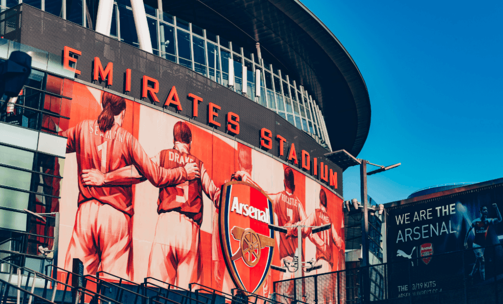 The Emirates Stadium, where Arsenal football club play.