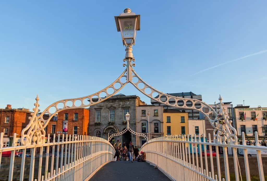 A bridge over the river in Dublin.
