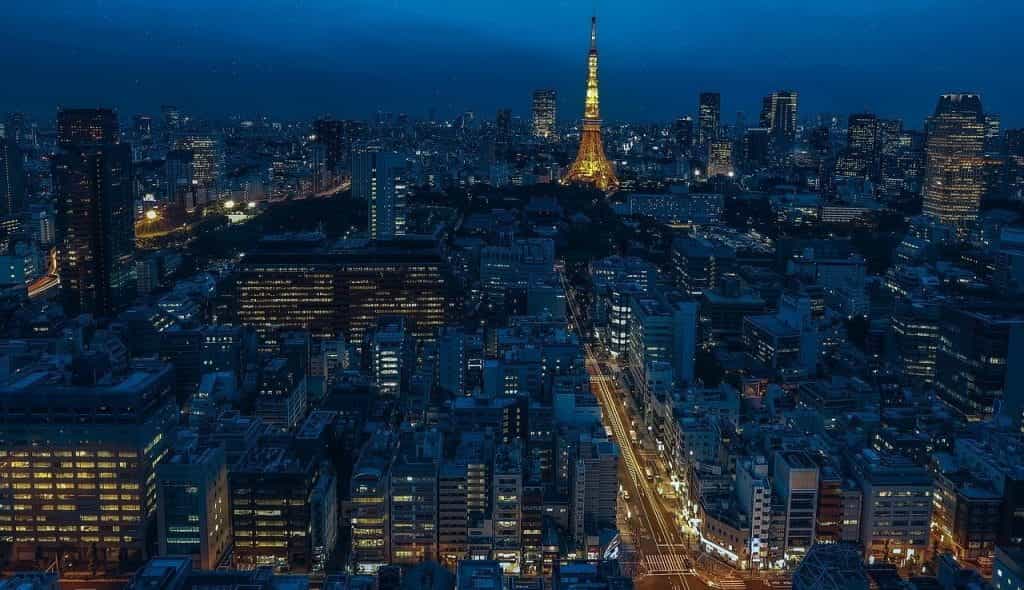Tokyo nigh time skyline.