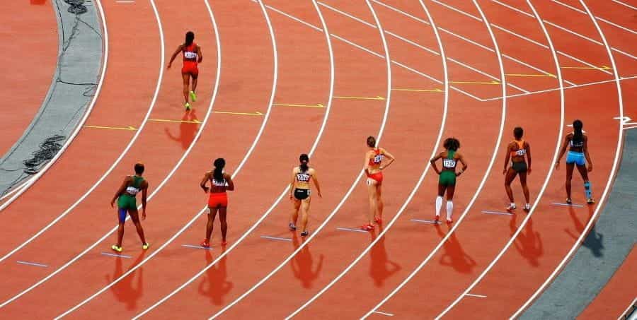 Runners at the Olympic Games athletics.