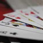 Hand of cards in poker.