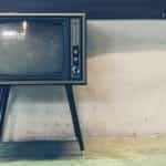 A retro television on legs.