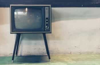 A retro television on legs.