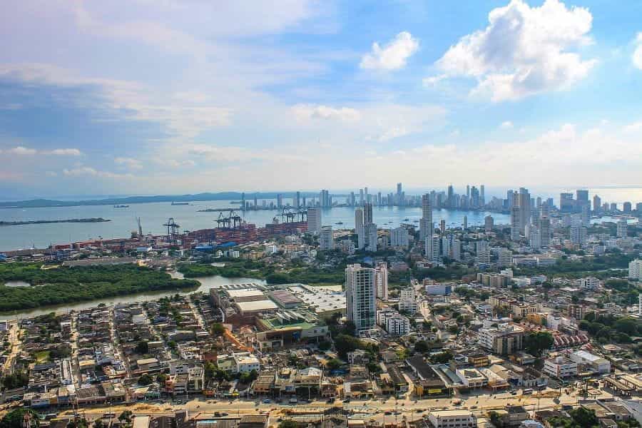 The coastline in Cartagena de Indias, Colombia.