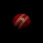 A red cricket ball.