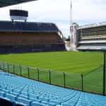 An empty soccer stadium in Buenos Aires, Argentina.