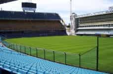 An empty soccer stadium in Buenos Aires, Argentina.