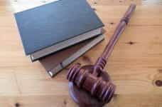 A gavel and some books.
