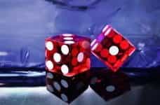 A pair of red dice.