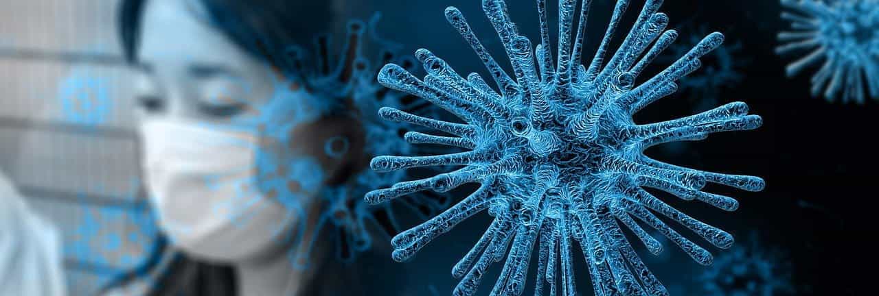 Coronavirus and facemask.