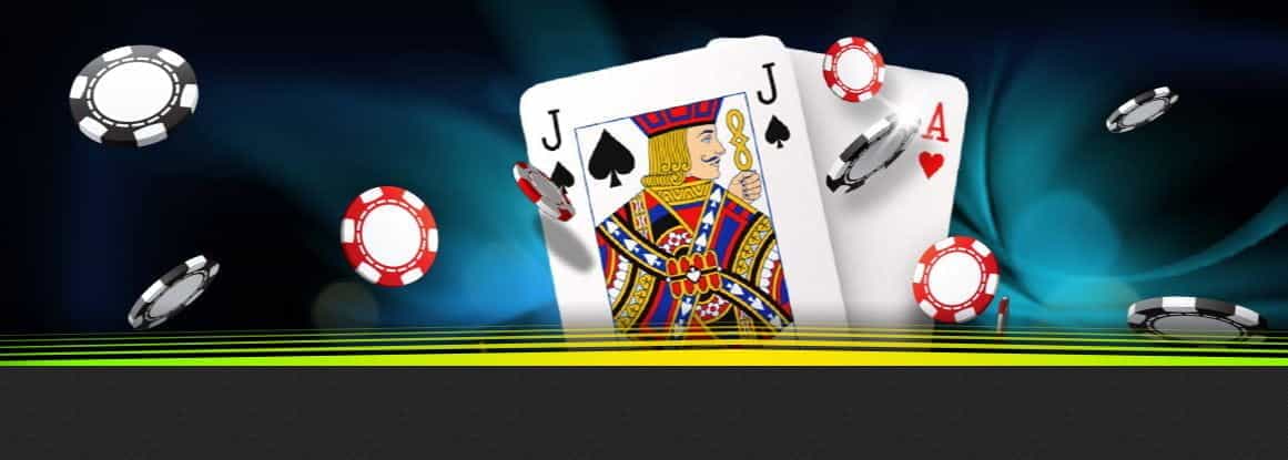 A Jack of Spades and an Ace of Hearts with casino chips.