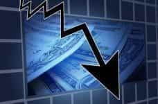 A graph showing a decreasing arrow.