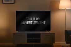 A TV screen, with the words "This is an ADVERTISEMENT".
