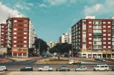 A quiet residential street in Montevideo, Uruguay.