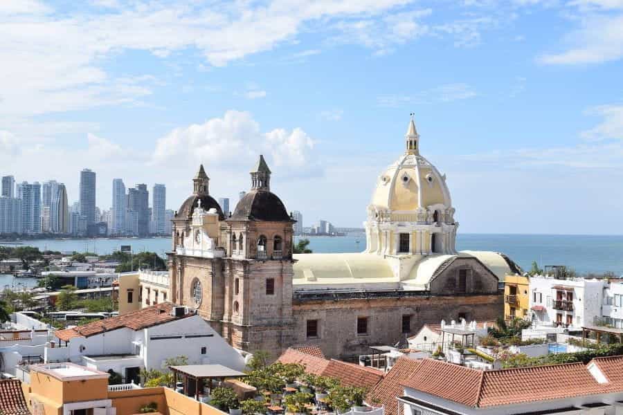 The coastline in Cartagena de Indias, Colombia.