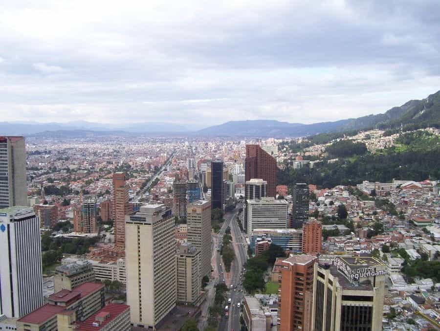 The city skyline of Bogotá, Colombia, during the day.