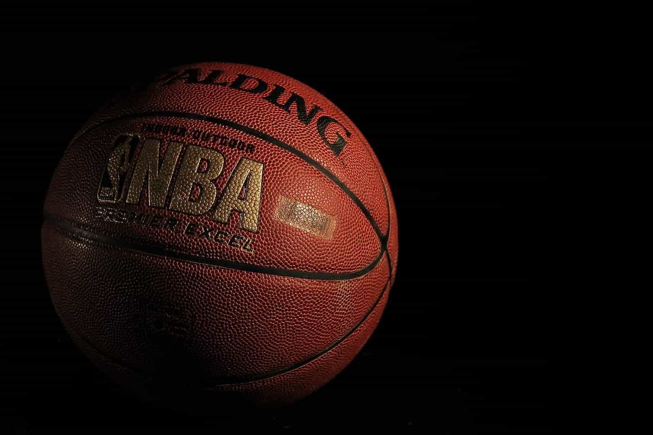 A basketball with the NBA logo.