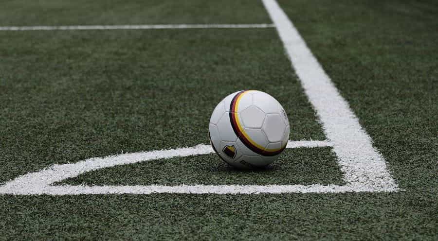 Football in the corner circle.