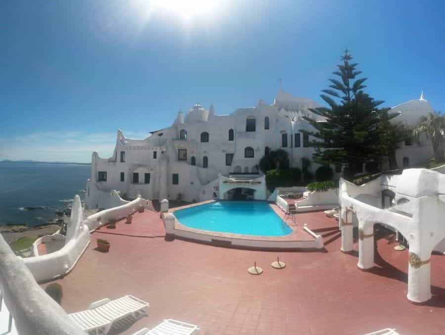 A hotel overlooks the sea in Maldonado, Uruguay.