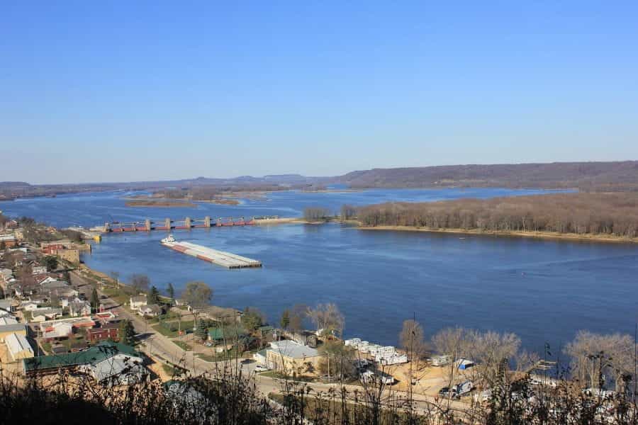 The Mississippi River waterfront.