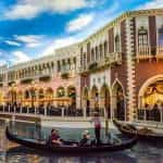 A gondola on the canal inside The Venetian, Las Vegas.
