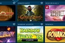 A selection of games at the Diamond7 online casino.